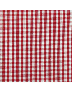 Baumwoll-Popeline-Stoff - Große Vichy-Karos - Rot 2