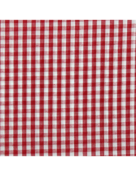 Baumwoll-Popeline-Stoff - Große Vichy-Karos - Rot