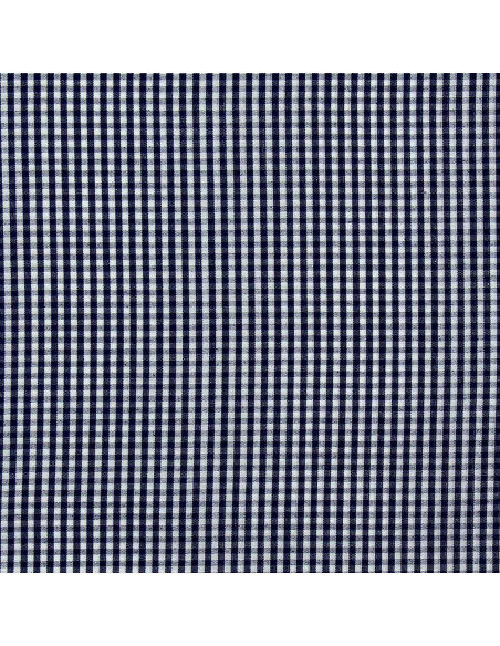 Baumwoll-Popeline-Stoff - Vichy-Karo - Marineblau