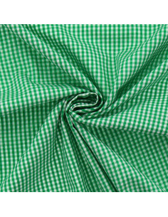 Baumwoll-Popeline-Stoff - Vichy-Karo - Grün