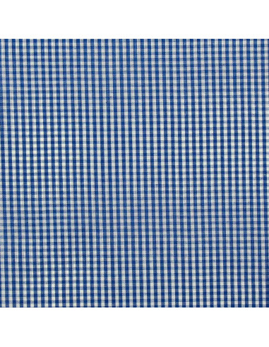 Baumwoll-Popeline-Stoff - Vichy-Karo - Blau