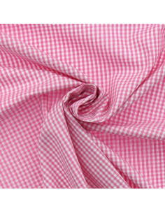 Baumwoll-Popeline-Stoff - Vichy-Karo - Rosa