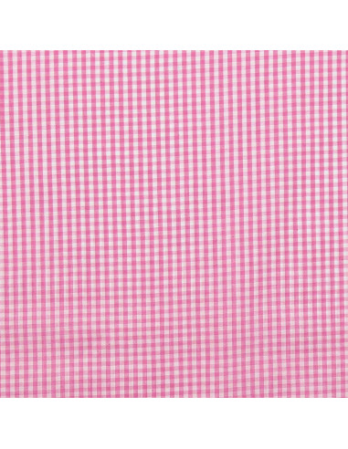 Baumwoll-Popeline-Stoff - Vichy-Karo - Rosa