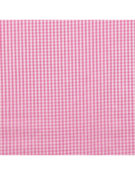 Baumwoll-Popeline-Stoff - Vichy-Karo - Rosa