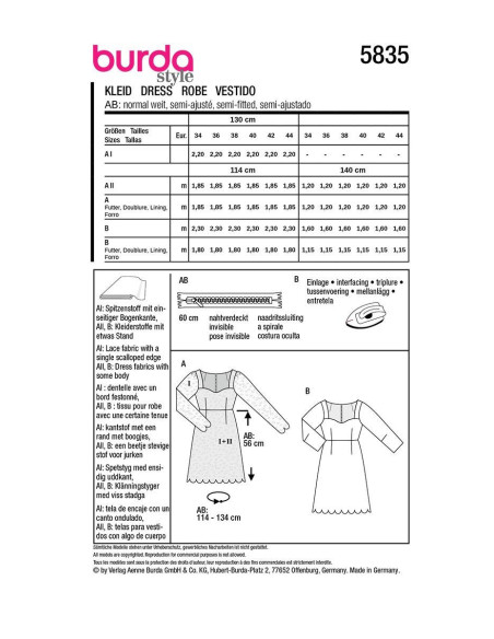 Kleidmuster - Burda 5835