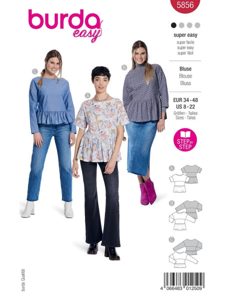 Blusenschnittmuster - Burda 5856