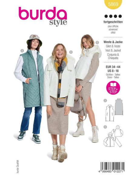 Weste und Jacke Schnittmuster - Burda 5869