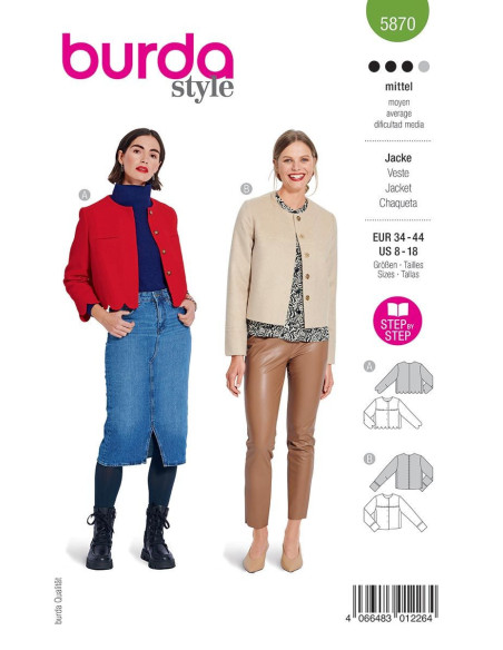 Jackenschnittmuster - Burda 5870