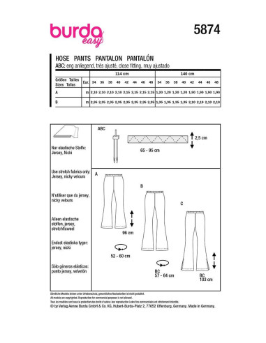 Hosenmuster - Burda 5874