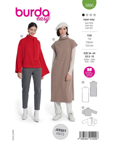 Pullover-Schnittmuster - Burda 5880