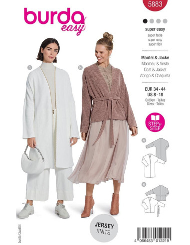 Jacken- und Mantelschnittmuster - Burda 5883