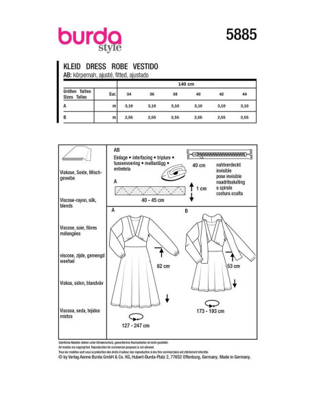Kleidmuster - Burda 5885