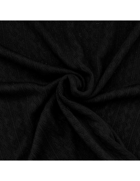Jacquard-Strickgewebe - Schwarz