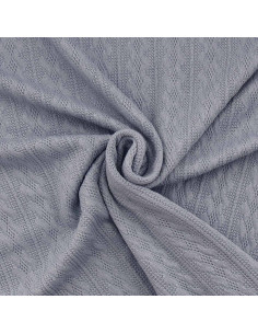 Jacquard-Strickgewebe - Blau-Grau