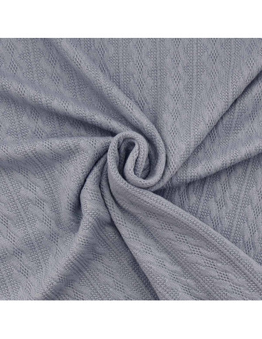 Jacquard-Strickgewebe - Blau-Grau