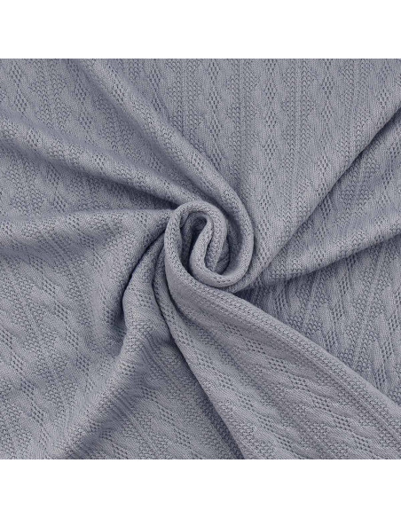 Jacquard-Strickgewebe - Blau-Grau
