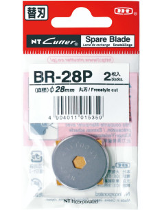 2 gerade Ersatzklingen für ein einziehbares NT Cutter 28 mm Messer