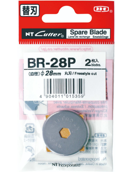 2 gerade Ersatzklingen für ein einziehbares NT Cutter 28 mm Messer