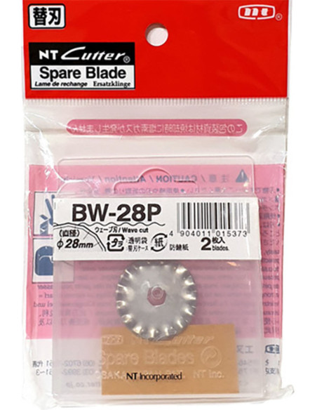2 Wellenschliff-Ersatzklingen für einziehbaren NT Cutter 28 mm