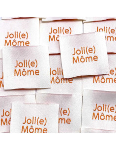 Set von 5 gewebten Aufnähern zum Aufnähen Joli(e) Môme Creme