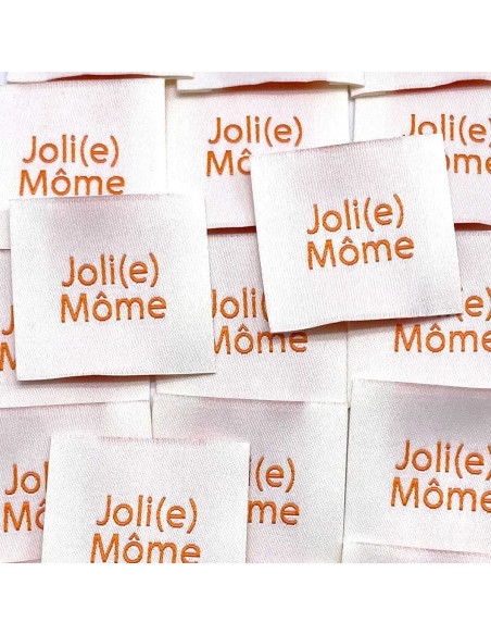 Set von 5 gewebten Aufnähern zum Aufnähen Joli(e) Môme Creme