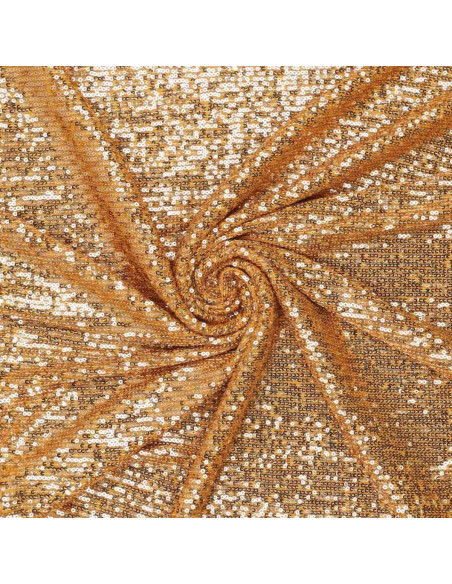 Stretch-Paillettenstoff - Gold