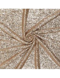 Stretch-Paillettenstoff - Champagner