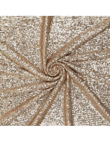 Stretch-Paillettenstoff - Champagner