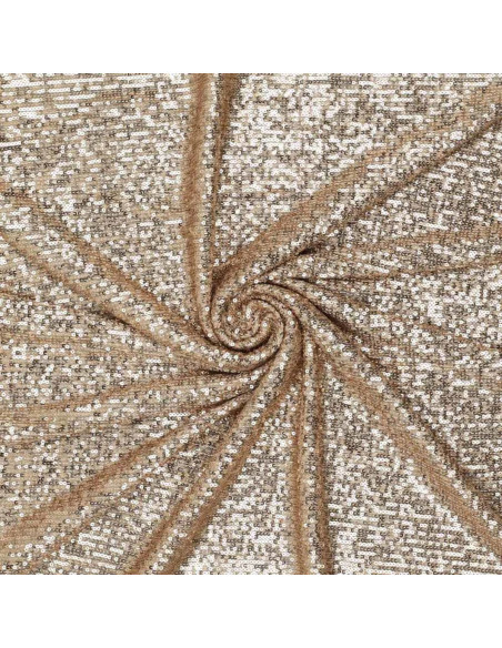 Stretch-Paillettenstoff - Champagner