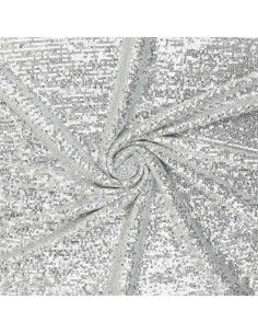 Stretch-Paillettenstoff - Silber