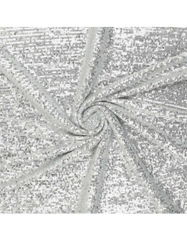 Stretch-Paillettenstoff - Silber