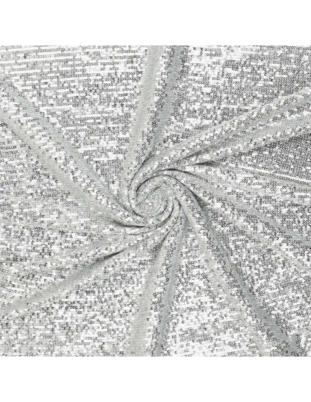 Stretch-Paillettenstoff - Silber