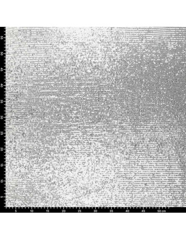 Stretch-Paillettenstoff - Silber