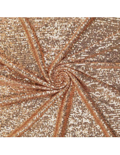 Stretch-Paillettenstoff - Dunkelgold