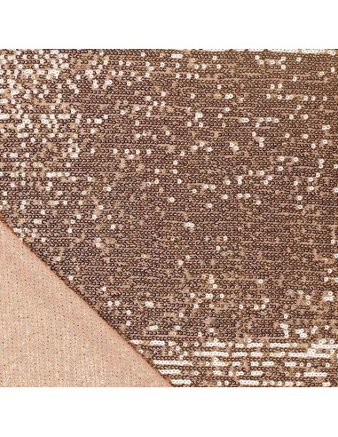 Stretch-Paillettenstoff - Dunkelgold