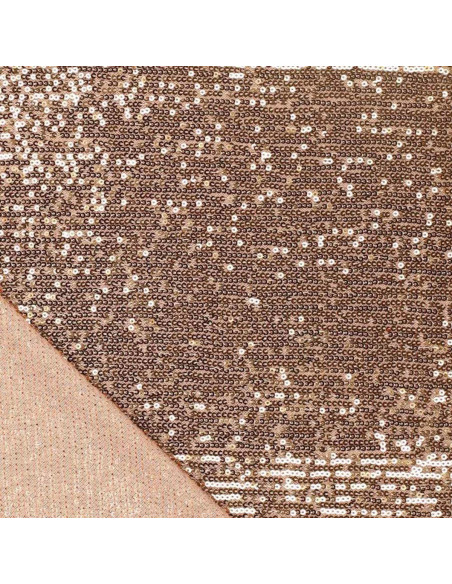 Stretch-Paillettenstoff - Dunkelgold