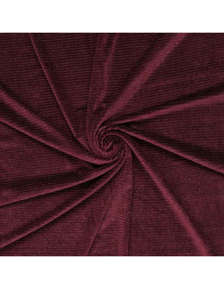 Gestreifter Lurex-Samtstoff - Bordeaux
