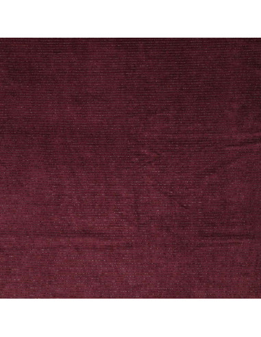 Gestreifter Lurex-Samtstoff - Bordeaux