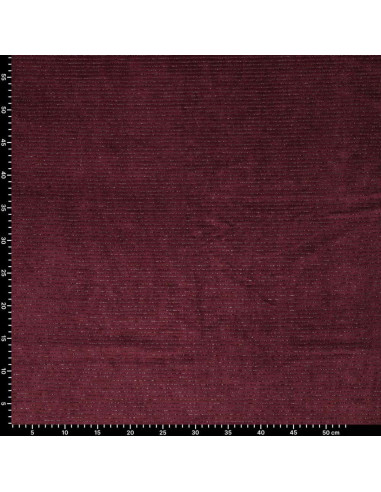 Gestreifter Lurex-Samtstoff - Bordeaux