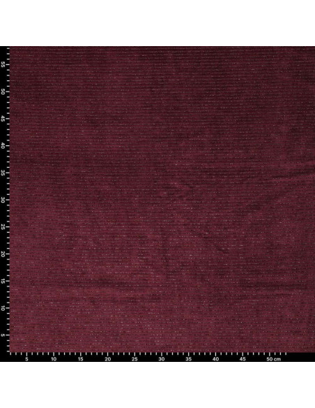 Gestreifter Lurex-Samtstoff - Bordeaux