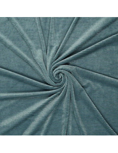 Gestreifter Lurex-Samtstoff - Blau-Grau