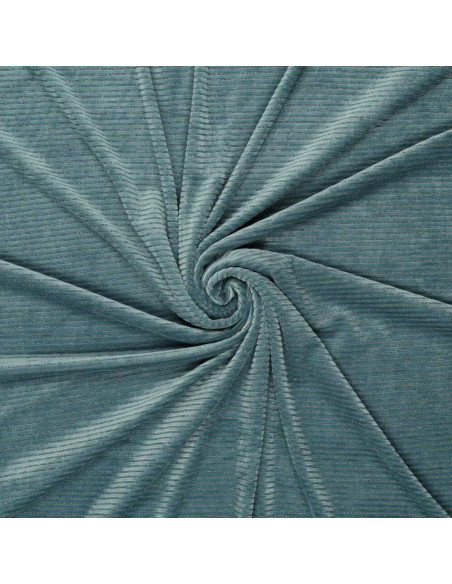Gestreifter Lurex-Samtstoff - Blau-Grau