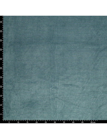 Gestreifter Lurex-Samtstoff - Blau-Grau
