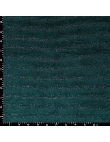 Gestreifter Lurex-Samtstoff - Petrolblau
