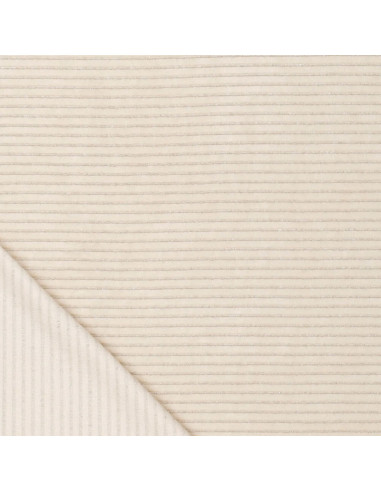 Gestreifter Lurex-Samtstoff - Ecru