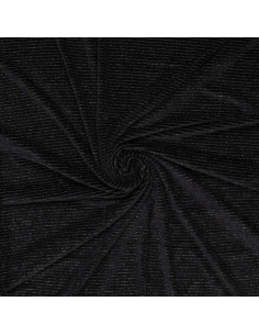 Gestreifter Lurex-Samtstoff - Schwarz