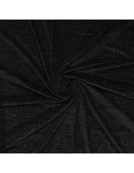 Gestreifter Lurex-Samtstoff - Schwarz