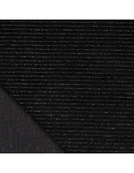 Gestreifter Lurex-Samtstoff - Schwarz
