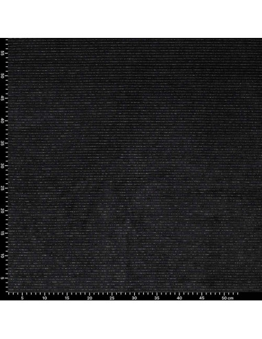 Gestreifter Lurex-Samtstoff - Schwarz
