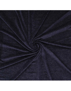Gestreifter Lurex-Samtstoff - Marineblau